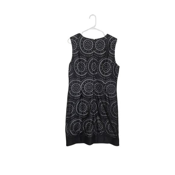 WHBM Laser Cut Circles Black Sleeveless Sheath Dress Size 14 - Picture 2 of 6